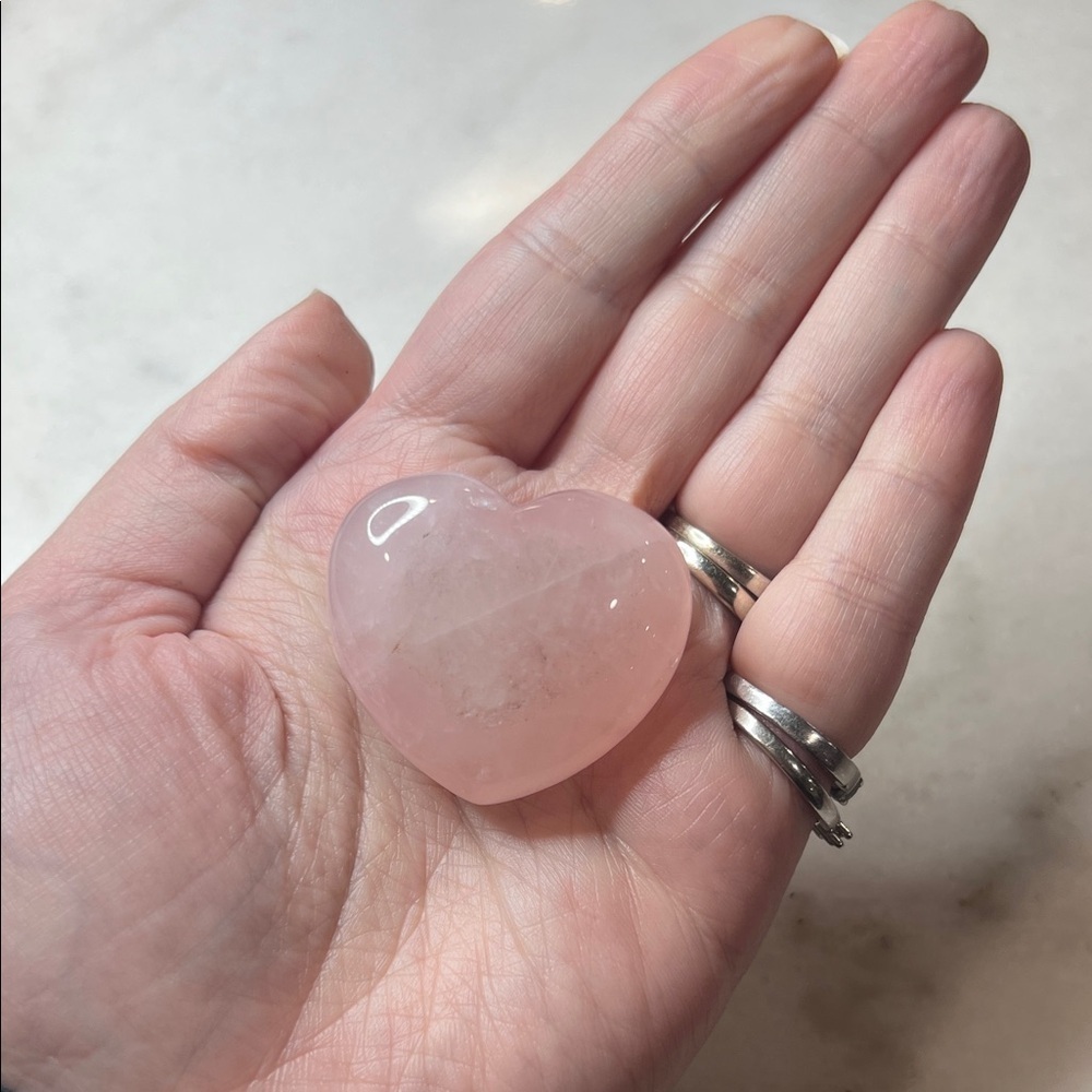 Rose Quartz Heart Meditation Stone